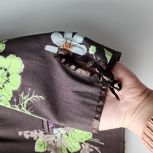 Vintage DEPT Floral Cropped Tie Sleeves Summer Blazer Jacket - Picture 2 of 9